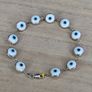 Sterling Silver Evil Eye Glass Charm Bracelet Image 2