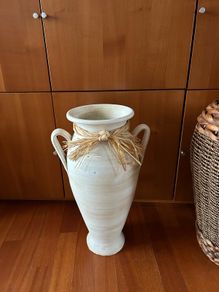 A Cream Floor Pottery Vase Decor