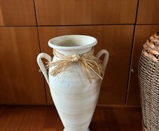 A Cream Floor Pottery Vase Decor