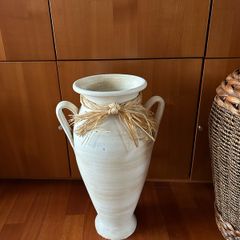 A Cream Floor Pottery Vase Decor