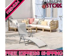Sun Lounger Recliner, Textilene-cream Multiple Colours Available (free Shipping)