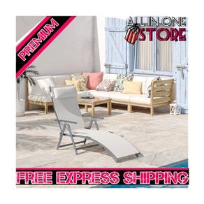Sun Lounger Recliner, Textilene-cream Multiple Colours Available (free Shipping)