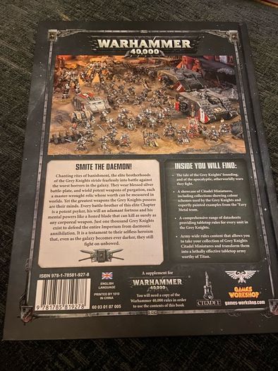 Warhammer 40k Grey Knights Codex 7th edition.