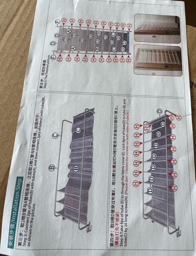 Brand New Over-the-Door Shoe Rack.