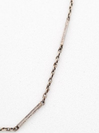 Vintage 925 Sterling Silver Bar Link Station Chain