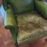 Georgian Green Leather Library Chair Image 5