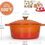 Enamelled Cast Iron Round Casserole Pot With Lid Non-stick Dutch Oven Cookware for Braising, Stews, Roasting, Bread Baking Image 2