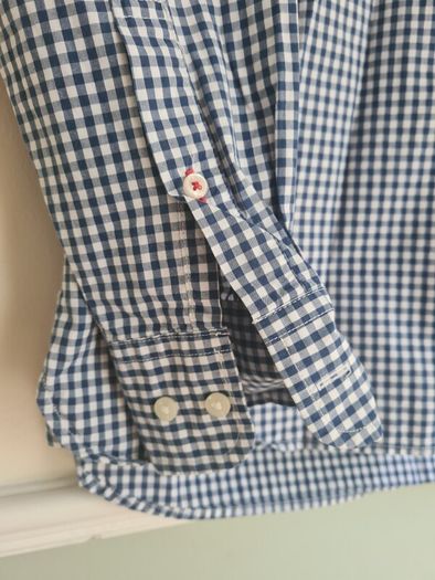 mens Tommy Hilfiger long sleeve check shirt Size Small navy blue white