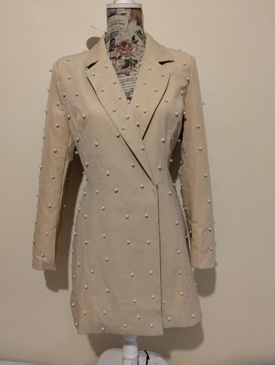 Boohoo Petite Pearl Detail Blazer Dress New With Tags