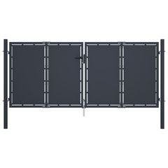Garden Gate Steel 300x125 cm Anthracite