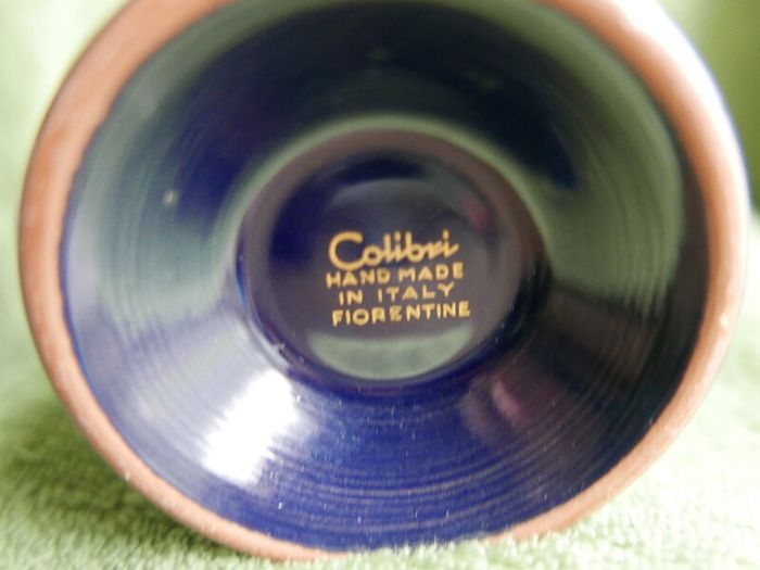 Vintage Colibri Cobalt Blue Ceramic Gas Table Lighter from Italy, Hand-Painted Greek Motif Cigarette Lighter, Home Decor, Perfect Gift