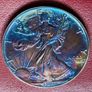 USA 1991 Silver Eagle 1 Dollar Toned Coin Image 3