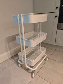 White 3-Tier Utility Cart - IKEA RASKOG Style - Mint Condition