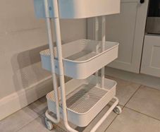 White 3-Tier Utility Cart - IKEA RASKOG Style - Mint Condition
