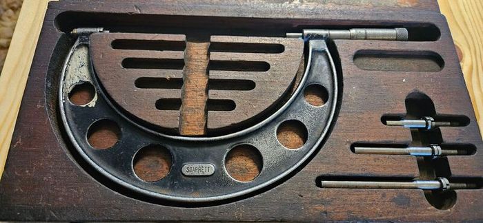 5 boxed micrometers, Starrett and M&W