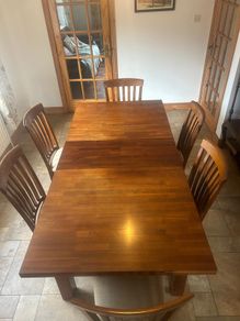 Dining room table and six chairs for sale