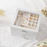 Jewelry box with drawers and glass lid White Image 2