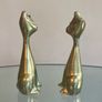 Pair of Mid Century Brass Siamese Cats, Vintage Figurines Image 4