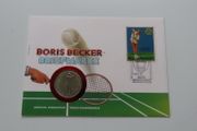 Boris Becker Andorra 2 Diners 1987 BUNC coin stamp cover