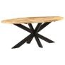 Dining Table Oval 200x100x75 cm Rough Mango Wood Image 7
