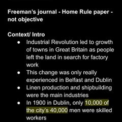 H1 LC History Notes pdf: DBQ 1913 Strike and Lockout