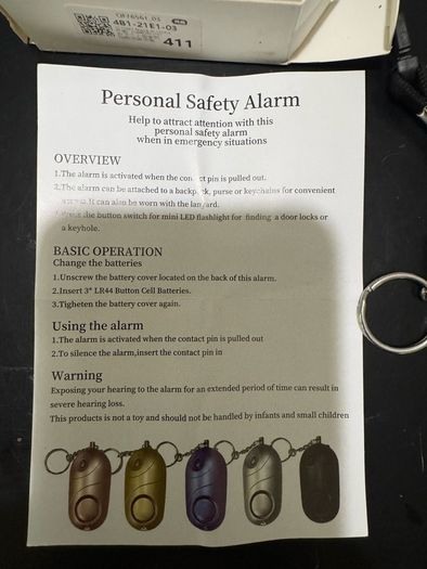 Personal safety alarm