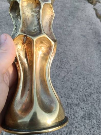 Matching Pair of German WW1 7.7 cms Trench Art Vases