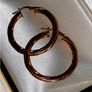 Pristine 9ct Gold 1.5" Twisted Rope Hoop Earrings Image 8