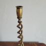 Antique brass spiral candlesticks Image 2