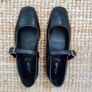 Black leather ballerina flat shoes size 38 Image 6