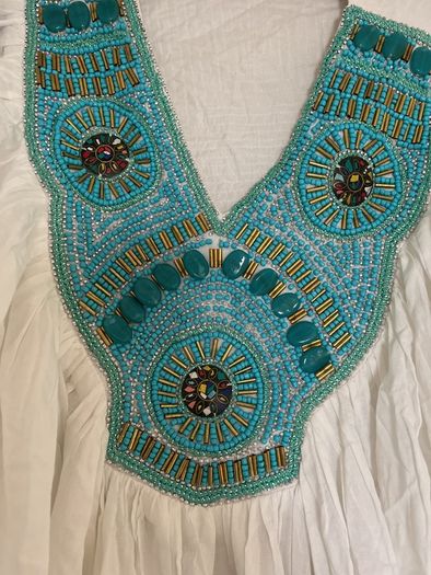 White Top with turquoise detail