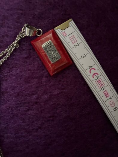 925 Silver Hallmarked Red Coral Pendant and Bracelet Set