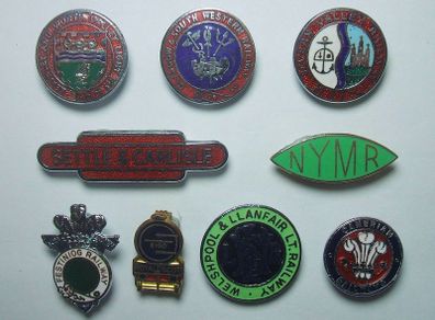 RAILWAY COMPANY (logos & crests) - 9 x quality enamel badges (1930s to early 1980s). Lot A