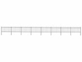 Garden Fence with Hoop Top Steel 13.6x1 m Black
