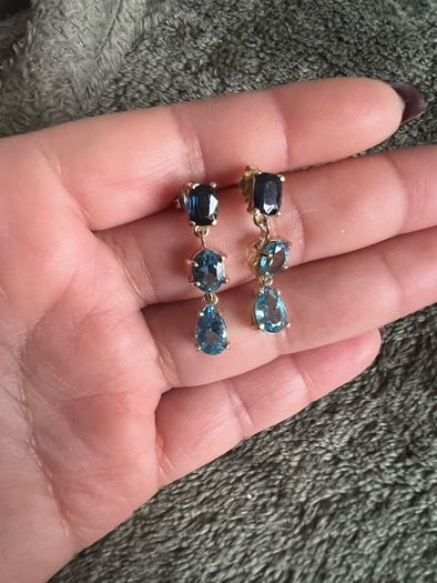 18k gold earring topaz stones