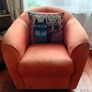 italsofa tub burnt orange swivel chair Image 2