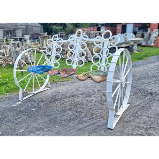 Cart Wheel Bench With Tractor Seats KAS1360