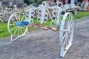 Cart Wheel Bench With Tractor Seats KAS1360
