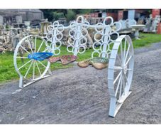 Cart Wheel Bench With Tractor Seats KAS1360