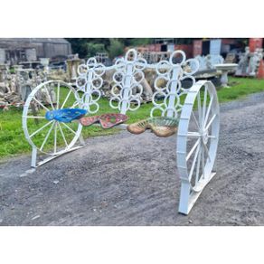 Cart Wheel Bench With Tractor Seats KAS1360