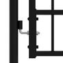 Fence Gate with Spear Top Black 305x75 cm Image 4
