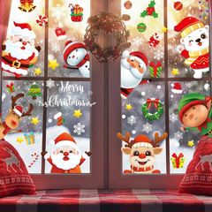 Christmas Window Stickers,120 Pcs Christmas Window Clings, 9 Sheets Reusable Xmas Window Decalsfor Glass White Christmas Snowflake Window Stickers Double Sided for Xmas Window Decorations (FREE POSTAGE)