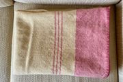 Pair of Vintage Wool Blankets, Beige &amp; Pink