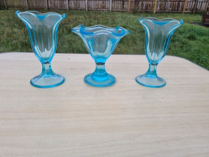 Vintage glass cups for ice cream and desserts