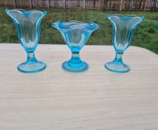 Vintage glass cups for ice cream and desserts