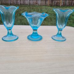 Vintage glass cups for ice cream and desserts