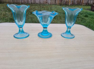 Vintage glass cups for ice cream and desserts