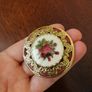 Vintage embroidery rose brooch / pendant Image 2