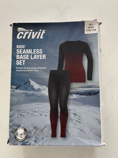 Kids ski baselayers set, age 14+, brand new in unopened box (Free girls clothes bundle for first buyer to offer asking price on this)