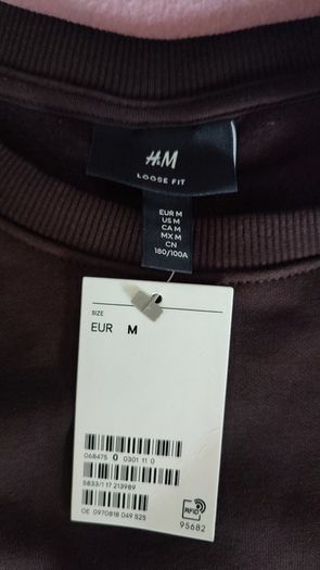 h&m  black brown loose fit medium sweatshirt men